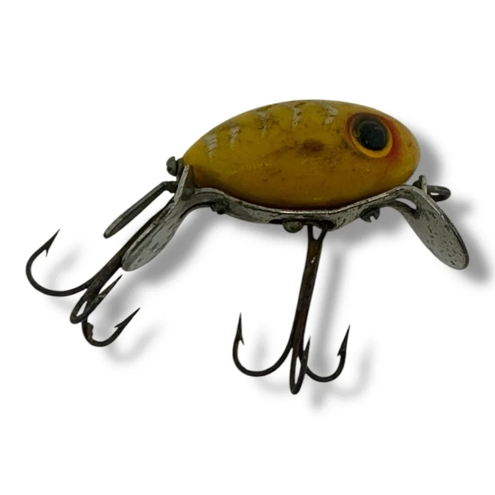 Fred Arbogast Hula Dancer Fishing Lure Yellow 50s/60s FAIR CONDITION Vintage